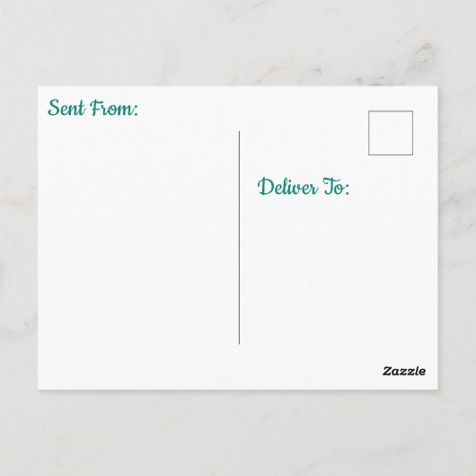 ヴィンテージピンクとターコイズのキャンプをテーマにした誕生日 ポストカード (裏面)