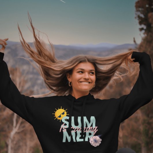 ヴィンテージピンクとティール(緑がかった色)の花サマー来は パーカ