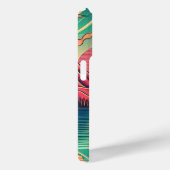 ヴィンテージピンクとティール(緑がかった色)キャンプをテーマ Case-Mate iPhoneケース (裏面 / 右)