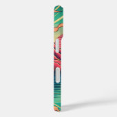 ヴィンテージピンクとティール（緑がかった色）キャンプをテーマ Case-Mate iPhoneケース (裏面 / 右)