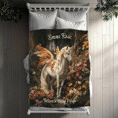 ヴィンテージピンクとフローラフェアヤータリーペガサス フリースブランケット