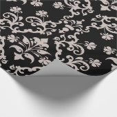 ヴィンテージピンクとブラックのラッピング紙 ラッピングペーパー (角)