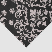 ヴィンテージピンクとブラックのラッピング紙 薄葉紙 (詳細)