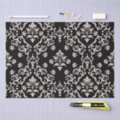 ヴィンテージピンクとブラックのラッピング紙 薄葉紙 (クラフト)