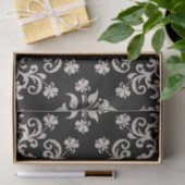 ヴィンテージピンクとブラックのラッピング紙 薄葉紙 (ギフト)