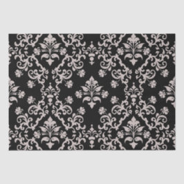 ヴィンテージピンクとブラックのラッピング紙 薄葉紙