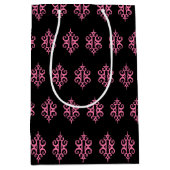 ヴィンテージピンクとブラックレース抱き枕 ミディアムペーパーバッグ (正面)