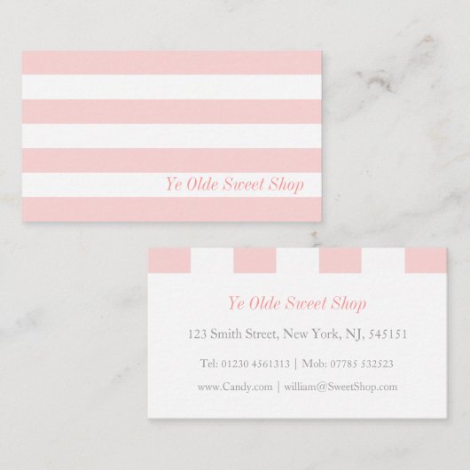 ヴィンテージピンクとホワイトスタイル – 名刺 (正面/裏面)