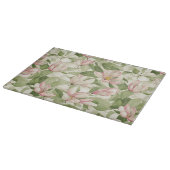 ヴィンテージピンクとホワイトマグノリアス カッティングボード (角)