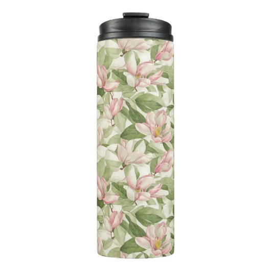 ヴィンテージピンクとホワイトマグノリアス タンブラー (正面)