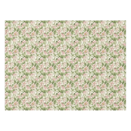 ヴィンテージピンクとホワイトマグノリアス テーブルクロス (正面(横))