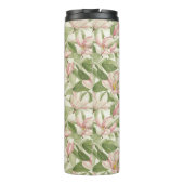 ヴィンテージピンクとホワイトマグノリアパーソナライズされた タンブラー (裏面)