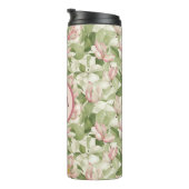 ヴィンテージピンクとホワイトマグノリアパーソナライズされた タンブラー (回転右)