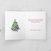 ヴィンテージピンクとミントクリスマスツリー カード (内部)