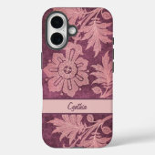 ヴィンテージピンクとメイヴのシミュレートDamask Case-Mate iPhoneケース (裏面)