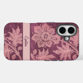 ヴィンテージピンクとメイヴのシミュレートDamask Case-Mate iPhoneケース (裏面 (横))