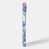 ヴィンテージピンクと白の花と青のダマスク Case-Mate iPhoneケース (裏面 / 右)