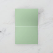 ヴィンテージピンクと白ストライプの緑のモノグラム ノートカード (内部)