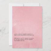 ヴィンテージピンクと金ゴールドのオンライン仮想結婚機器 招待状 (裏面)
