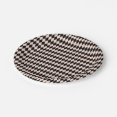 ヴィンテージピンクと黒のハーレクインパターン ペーパープレート (アングル)