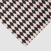 ヴィンテージピンクと黒のハーレクインパターン 薄葉紙 (詳細)