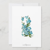 ヴィンテージピンクのイースター卵、リボン忘れと-Me-Nots シーズンカード (裏面)