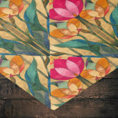 ヴィンテージピンクのオレンジ色のチューリップの対角パターン 薄葉紙