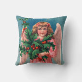 ヴィンテージピンクのクリスマスエンジェルの装飾の枕 クッション (裏面)