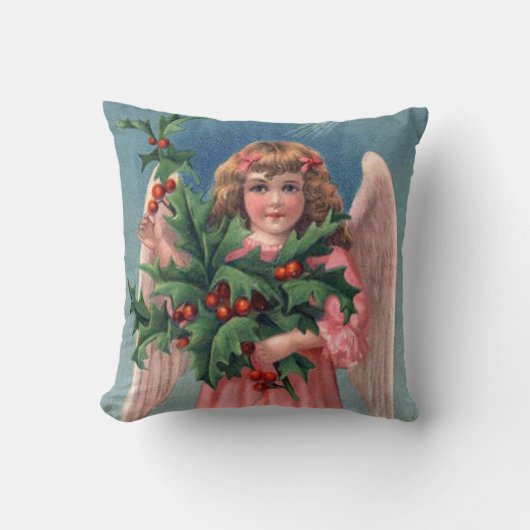 ヴィンテージピンクのクリスマスエンジェルの装飾の枕 クッション