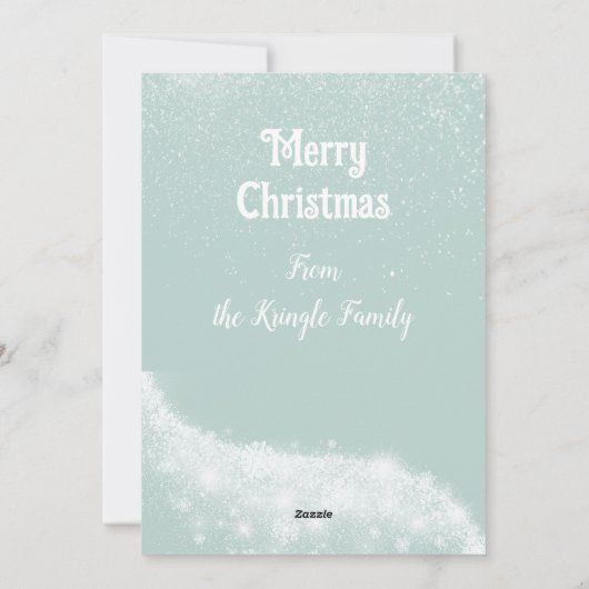 ヴィンテージピンクのクリスマスツリーフラットホリデーカード シーズンカード (裏面)