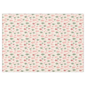 ヴィンテージピンクのクリスマスツリー テーブルクロス (正面(横))