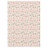 ヴィンテージピンクのクリスマスツリー テーブルクロス (正面)