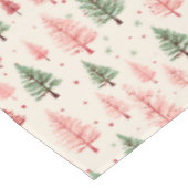 ヴィンテージピンクのクリスマスツリー テーブルクロス (アングル)