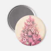 ヴィンテージピンクのクリスマスツリー マグネット (正面/裏面)