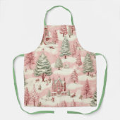 ヴィンテージピンクのクリスマス エプロン (正面)
