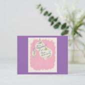 ヴィンテージピンクのクリスマス シーズンポストカード (スタンド正面)