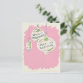 ヴィンテージピンクのクリスマス シーズンポストカード (スタンド正面)