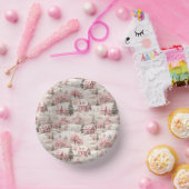 ヴィンテージピンクのクリスマス ペーパーボウル (パーティー)