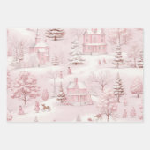 ヴィンテージピンクのクリスマス ラッピングペーパーシート (正面2)