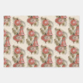ヴィンテージピンクのクリスマス ラッピングペーパーシート (正面2)