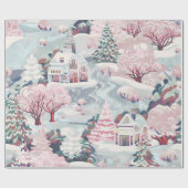 ヴィンテージピンクのクリスマス ラッピングペーパー (フラット)