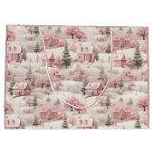 ヴィンテージピンクのクリスマス ラージペーパーバッグ (裏面)