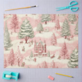 ヴィンテージピンクのクリスマス 薄葉紙 (クラフト)