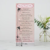 ヴィンテージピンクのダマスク鳥かご Save the Date 招待状 (スタンド正面)