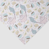 ヴィンテージピンクのティーポットとブルーカップを白に 薄葉紙 (詳細)