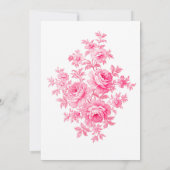 ヴィンテージピンクのトイル結婚フラワーズカップルシャワー 招待状 (裏面)