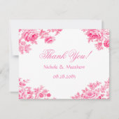ヴィンテージピンクのトワ結婚イル花 サンキューカード (正面)