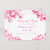 ヴィンテージピンクのトワ結婚イル花 セーブザデート (正面/裏面)