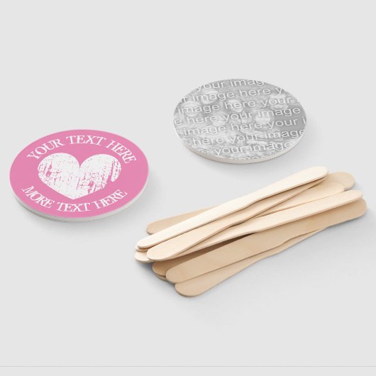 ヴィンテージピンクのハート結婚式のフォトハンドファン ハンドファン (組立なし)