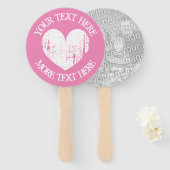 ヴィンテージピンクのハート結婚式のフォトハンドファン ハンドファン (正面&裏面)